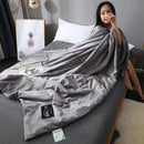 Ljojo Luxury Silk Quilt Queen Comforter Ultra-Soft Spring/Summer Satin Quilted High-End