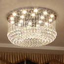 Ljojo Luxury LED Crystal Chandelier for Living Dining Bedroom Lobby - Round Modern Design