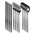 Ljojo 12-Piece Luxury Korean Tableware Set - Stainless Steel Cutlery Fork Spoon Chopsticks