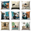 Cute Cartoon Cat Pillow Cover 45x45cm - Ljojo Home Decorodox