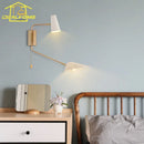 Industrial Copper Swing Arm Wall Lamp Double Head LED E27 Gold/Black/White by Ljojo