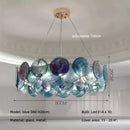 Ljojo Luxury Colorful Glass LED Pendant Lights French Modern Living Room Hanging Lamp