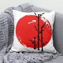 Ljojo Lucky Cat Mount Fuji Art Cushion Cover - Japanese Style Throw Pillow
