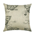 Ljojo Linen Butterfly Flower Sofa Cushion Cover 45*45 - Home Decor Printed Pillow Case