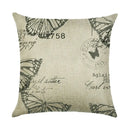 Ljojo Linen Butterfly Flower Sofa Cushion Cover 45*45 - Home Decor Printed Pillow Case