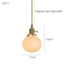 Japanese Style Ceramic Chandelier LED Pendant Lighting Brass Holder by Ljojo