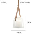 Nordic Glass Chandelier Leather Hanging Light Danish Pendant Lamp by Ljojo