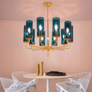 Ljojo Modern American Lustre Glass Chandelier, LED Indoor Lighting for Living, Dining, Bedroom