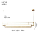 Ljojo Modern Chandelier: Long Acrylic LED Pendant Light for Dining Table and Office Decor