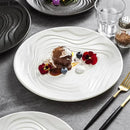 Ljojo Matte Water Ripple Ceramic Plate Steak Pasta Dessert Snack Molecular Cuisine Dish