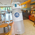 Ljojo 2L Sports Water Bottle with Straw - Portable Frosted Plastic Space Cup