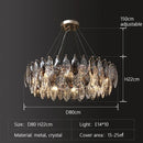 Modern Luxury Crystal Leaf Chandelier For Living Dining Room Pendant Light E14 Ljojo Fixture