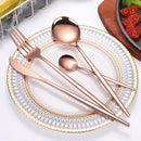 Ljojo 16-Piece Stainless Steel Tableware Set for Home, Hotel, and Restaurant