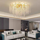 Ljojo Luxury Chrome Crystal LED Ceiling Chandelier Light - Silver Crystal Ceiling Light