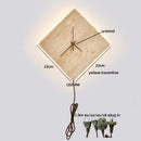 Ljojo LED Wall Clock Yellow Stone Light for Modern Nordic Decor