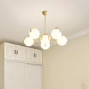 Ljojo French Cream Style Glass Ball Chandelier Modern Dining Room Hanging Lamp