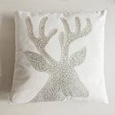 Grey Deer Christmas Tree Embroidered Cushion Cover by Ljojo – Cozy Living Room Decor