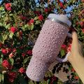 Ljojo 40oz Diamond Thermos Cup Stainless Steel Vacuum Flask Insulated Thermal Water Bottle