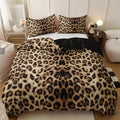 Ljojo Leopard Print Duvet Set: 1 Duvet + 2 Pillowcases for High-Definition Home Decor