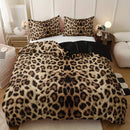 Ljojo Leopard Print Duvet Set: 1 Duvet + 2 Pillowcases for High-Definition Home Decor