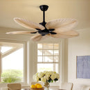 52-Inch Palm Leaf Ceiling Fan Remote Control for Living Room by Ljojo