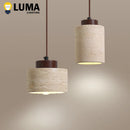 Ljojo Japanese Wabi-Sabi Stone Pendant Light Yellow Travertine LED Hanging Lamp