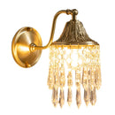 Ljojo™ Copper Crystal Wall Sconce: Elegant American Retro Style for Bedroom and Living Room