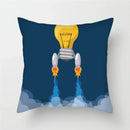 Cartoon Spacecraft Astronaut Rocket Pillowcase for Home Decor - Ljojo