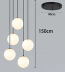 Ljojo LED Ring Stairs Pendant Light Chandeliers for Living Room and Dining Room