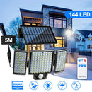 Ljojo 268/144LED Solar Security Wall Light with Remote Motion Sensor - Waterproof Garden Street Lamp
