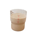 Ljojo 12oz Cute Ins Style Glass Coffee Cup with Red Pink Knot Print