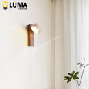 Ljojo Wabi Sabi Yellow Travertine Wall Lamp LED Rotable Wood Stone Lights