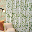 Green Leaves Printed Sheer Voile Curtains by Ljojo - 1 Pair