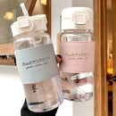 Ljojo 500ml Clear Leakproof Water Bottle with Straw - Portable for Travel & Office