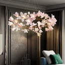 Ljojo French Designer Pink Flower Chandelier for Living Room Kitchen Island - Custom Pendant Fixture