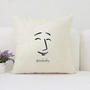Ljojo Man Face Print Plush Cushion Cover 50x50cm