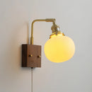 Ljojo LED Wall Sconce Pull Chain Switch Copper Ceramic Nordic Stair Light Fixtures