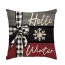 Ljojo Merry Christmas Joy Xmas Trees Red Pillow Covers 45x45CM