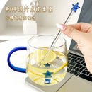 Ljojo 450ml Heat Resistant Glass Coffee Mug with Stirring Stick