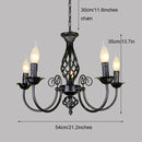 Black Iron Nordic Style Chandelier for Modern Living Room by Ljojo