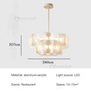 Large White Minimalist Chandelier Acrylic Hanging Lamp for Dining Room by Ljojo