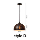 Ljojo Etched Lampshade Wrought Iron Chandelier Industrial Pendant Lamp for Dining Living Room