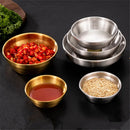 Ljojo 304 Stainless Steel Seasoning Dish Set - Round Golden Barbecue Saucer Plates