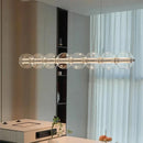 Italian Glass Bubble LED Linear Pendant Light Chandelier by Ljojo - Modern Home Decor Lighting Fixture