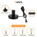 Ljojo Metal Desktop Lamp Base with Anti-Slip Design and On/Off Switch