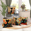 Colorful Cats & Flowers Printed Pillow Covers by Ljojo - Sofa, Bedroom, Car Pillow Cover