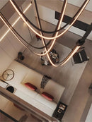 2025 Trendy DIY Flexible Leather Belt Dimmable LED Chandelier by Ljojo for Living Room