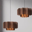 Ljojo Japanese Rattan Fabric Chandelier LED Pendant Light Retro Art Indoor Home Decor