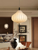 Ljojo Japanese Wabi-Sabi Silk Lantern Chandelier Medieval Retro Hanging Lamp