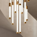 Ljojo Luxury Gold/Black Staircase Chandelier for Modern Living Spaces